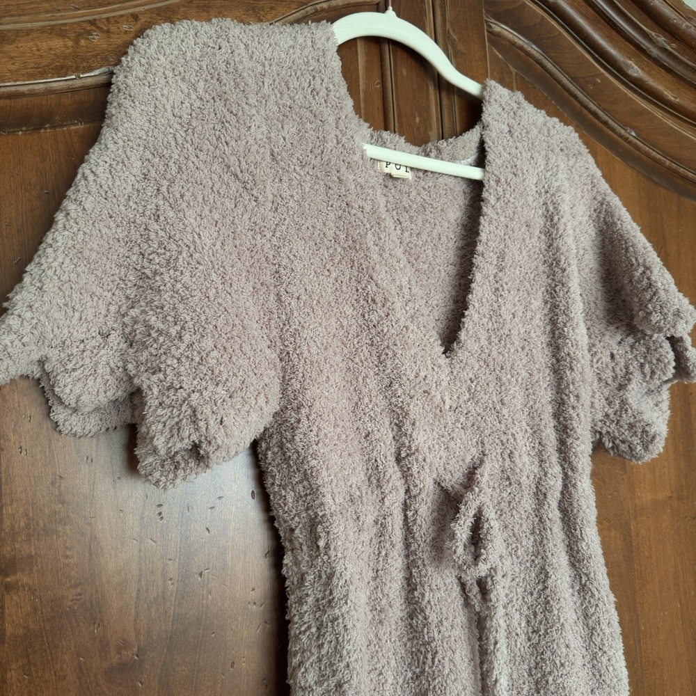 POL Fleece Soft Maxi Dress in Light Taupe Size Small New - Picture 6 of 16